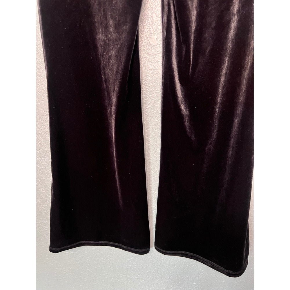 Athleta Black Velvet Flare Pants High Rise Yoga Lounge Small - Picture 6 of 7